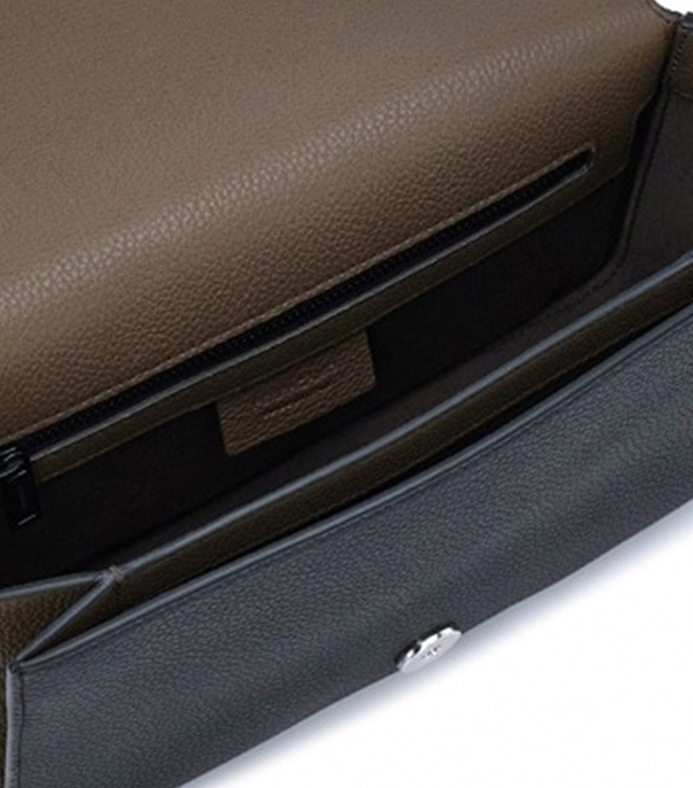 Double Gancini Messenger Bag Hammered Calfskin Black