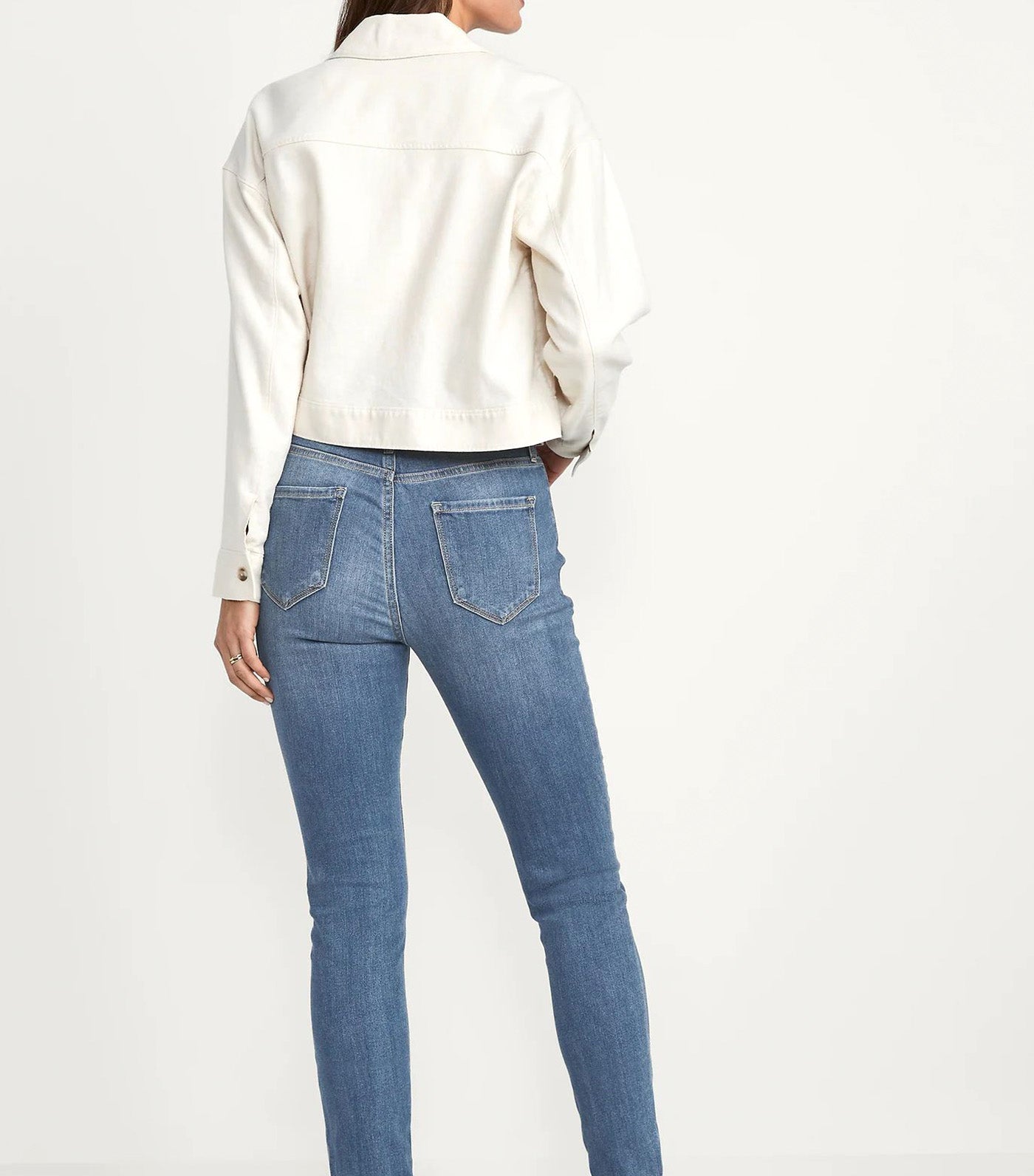 High-Waisted Wow Super-Skinny Ankle Jeans Medium Washed