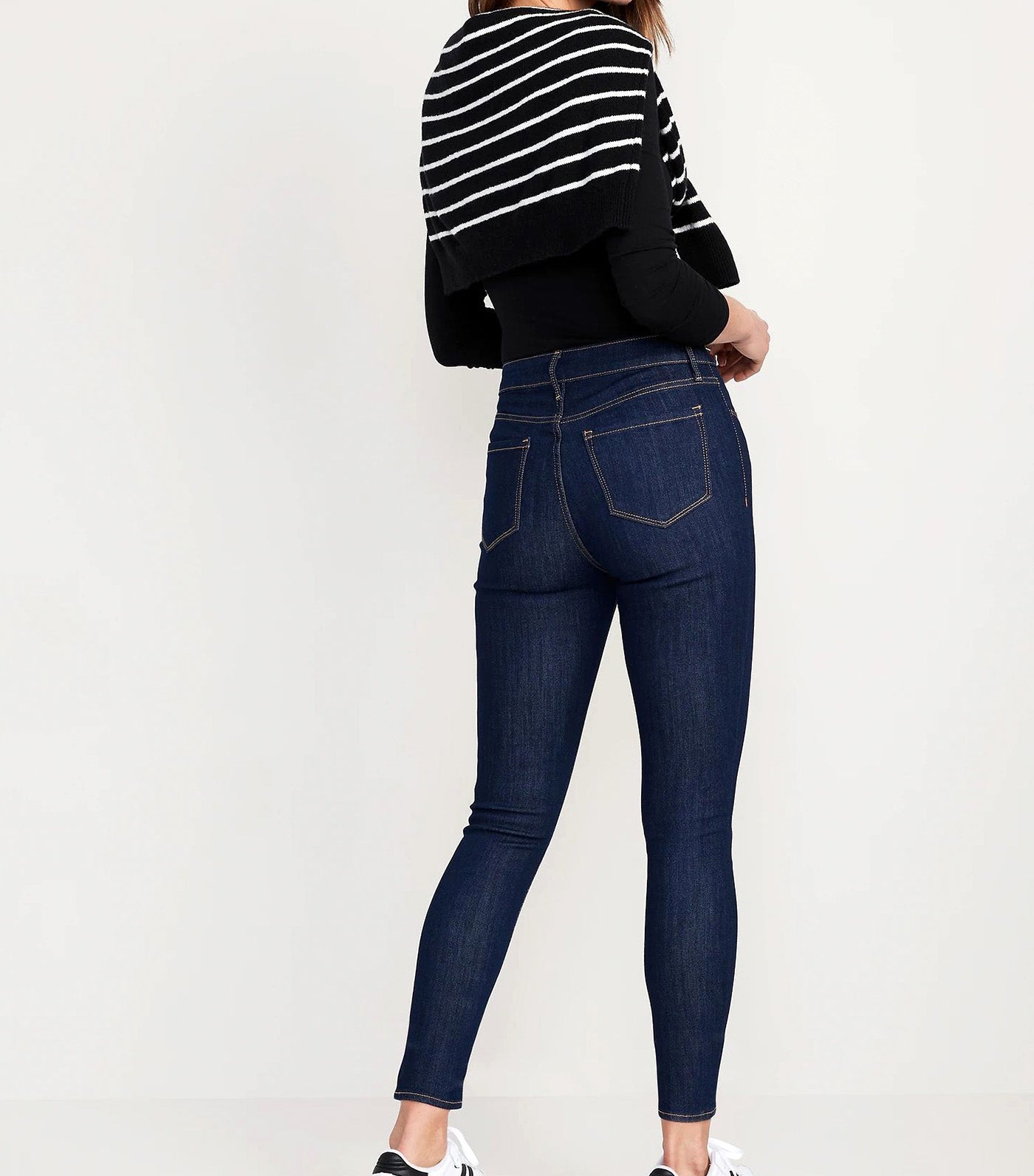 High-Waisted Wow Super-Skinny Ankle Jeans Dark Wash