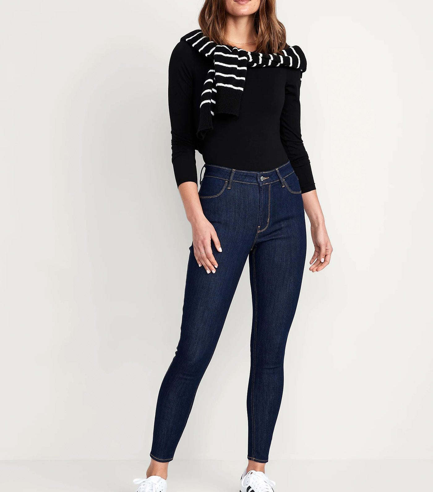 High-Waisted Wow Super-Skinny Ankle Jeans Dark Wash