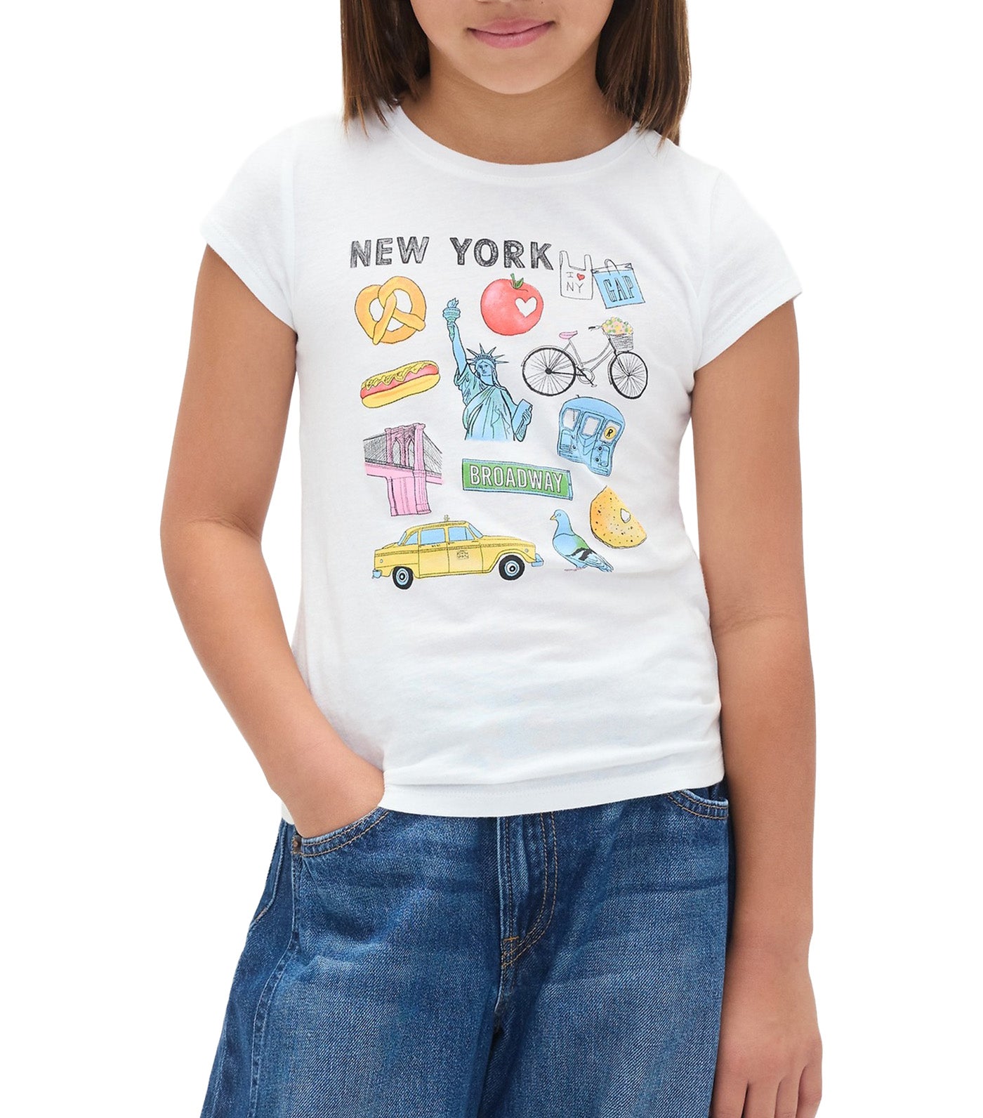 Gap Kids Graphic T-Shirt New Off White