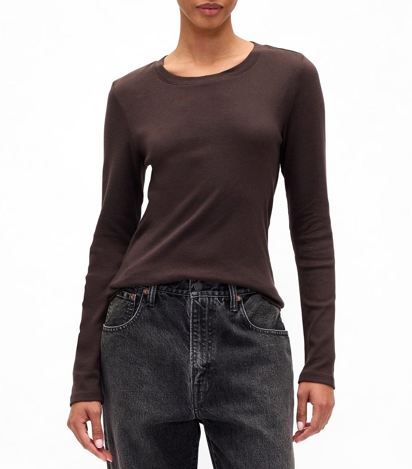 Modern Ribbed Crewneck T-Shirt