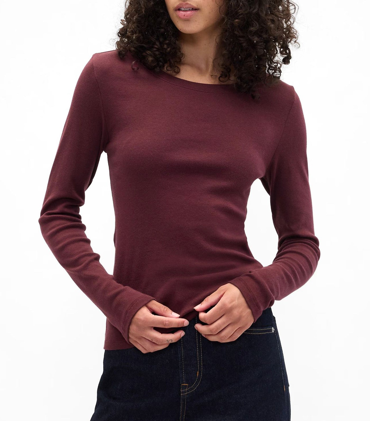 Modern Ribbed Crewneck T-Shirt
