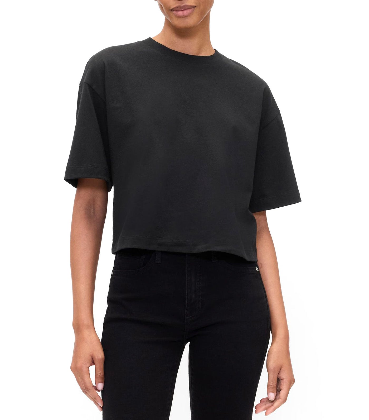 Oversized Cropped Crewneck T-Shirt