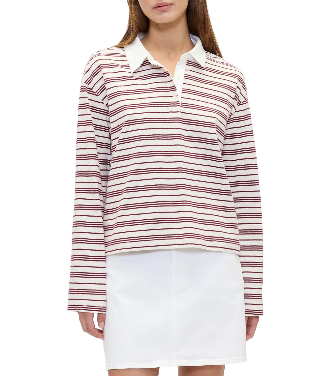 Oversized Stripe Rugby Polo Shirt