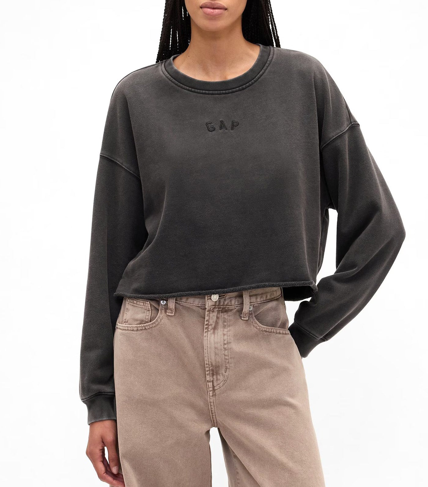 Heavyweight French Terry Logo Crop Sweatshirt