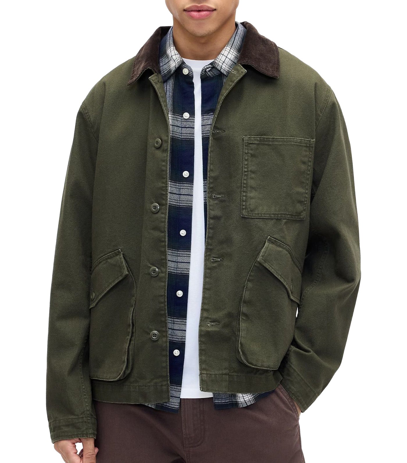 GAP Relaxed Canvas Barn Jacket Ripe Olive