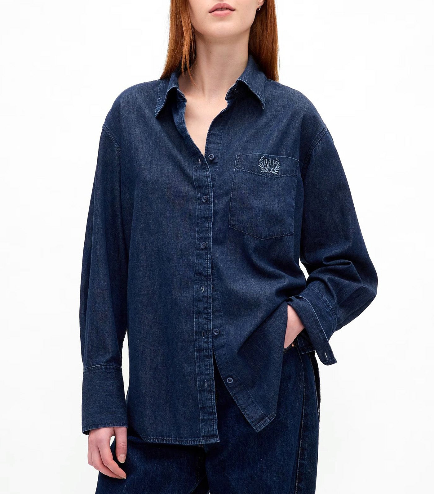 UltraSoft Denim Big Shirt Dark Wash