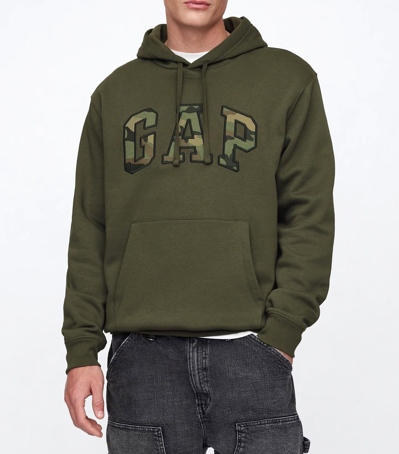 Relaxed Logo Hoodie Black Moss