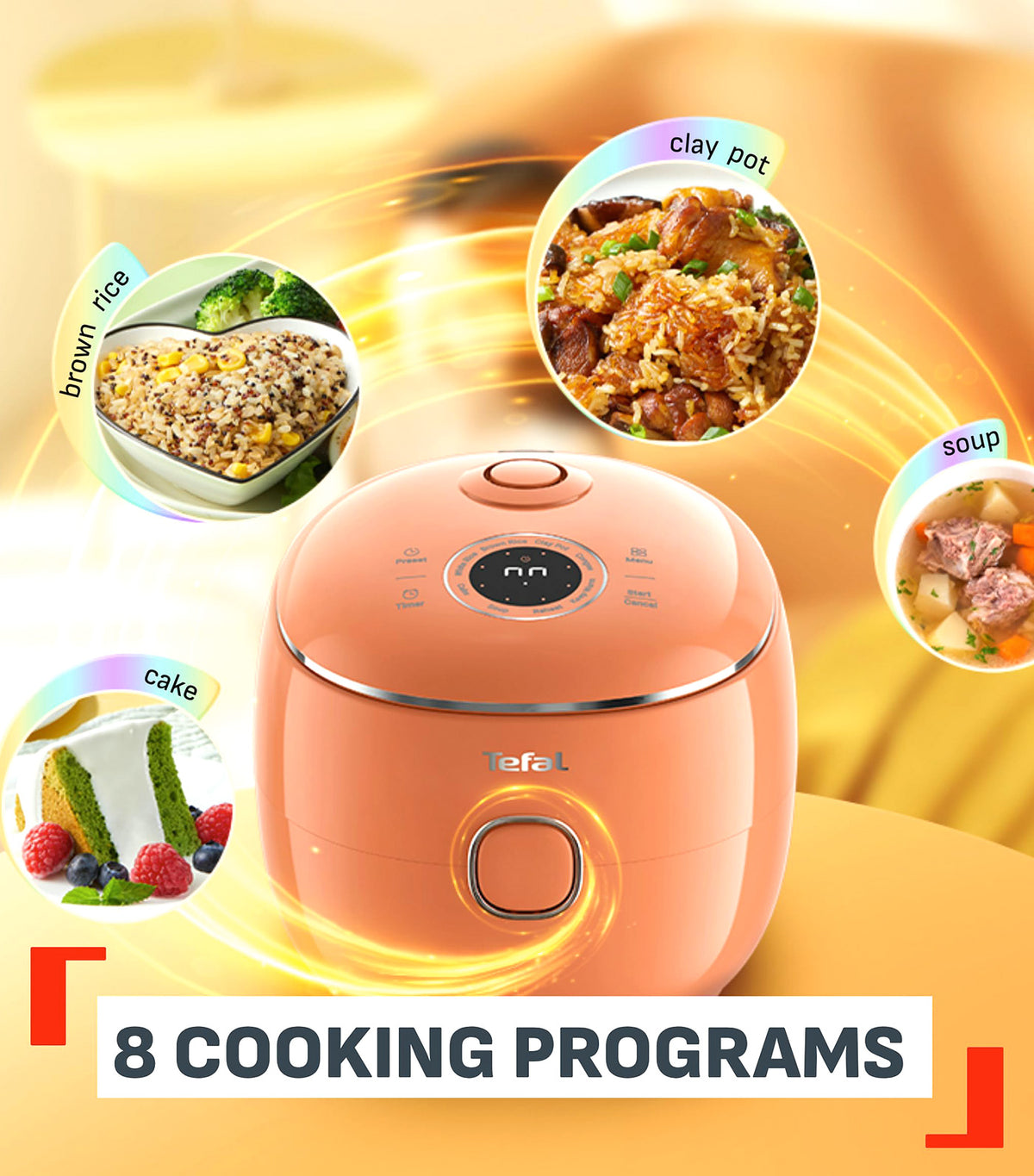 Tefal POP Rice Cooker Rise 0.7L Terracotta