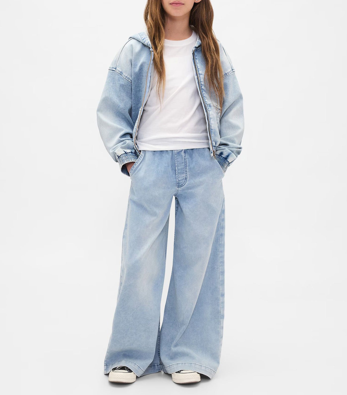 Low Rise Knit Easy Baggy Jeans Light Wash