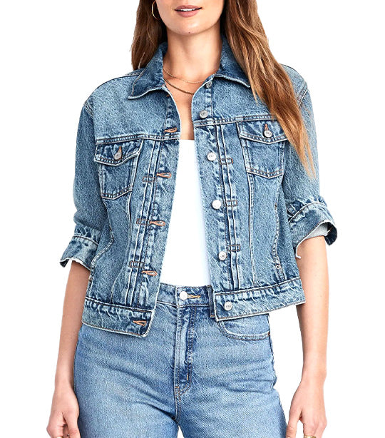 Old navy jean outlet jacket with fur