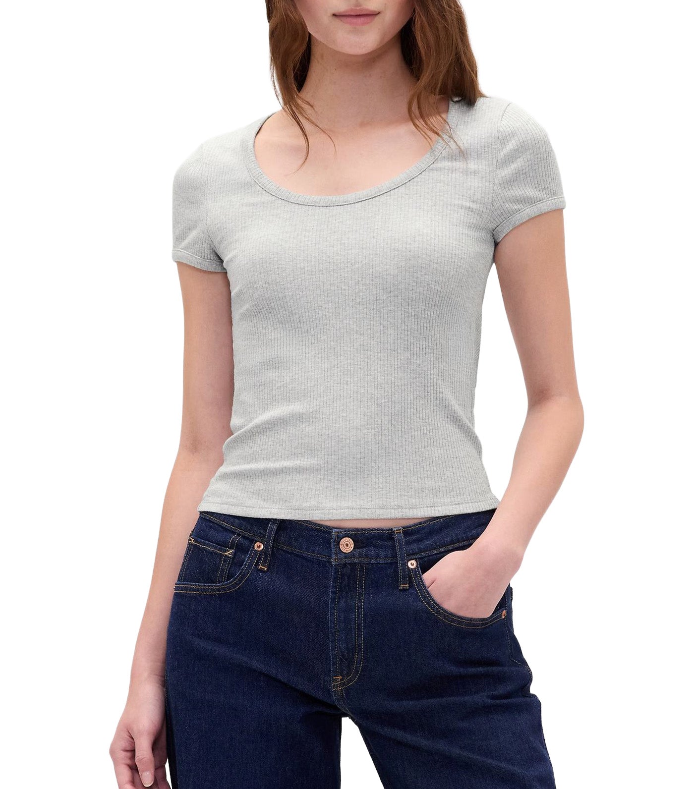 GAP Modern Rib Scoop Crop T-Shirt BC15