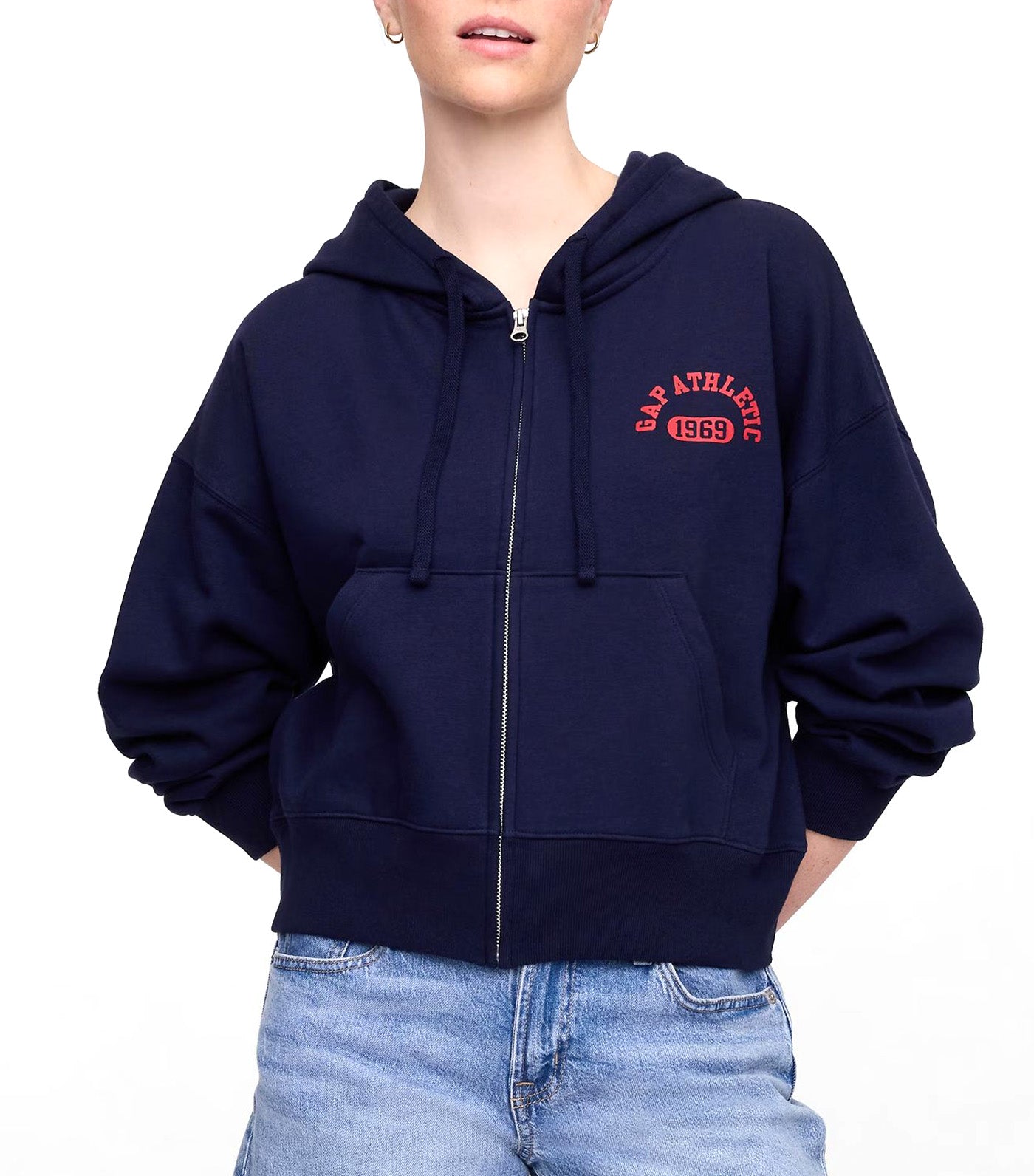 GAP Oversized Graphic Hoodie Navy Uniform