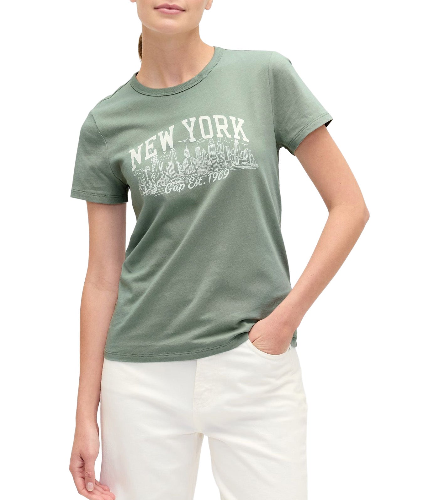 GAP Favorite Graphic T-Shirt Iceberg Green