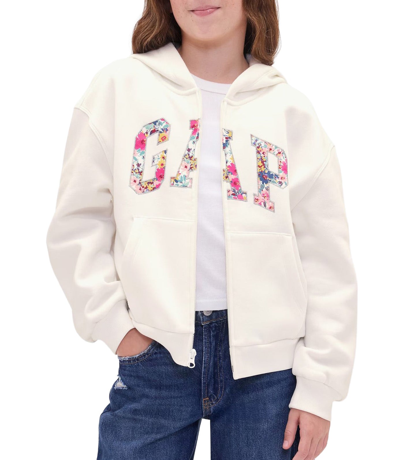 VintageSoft Logo Zip Hoodie New Off White