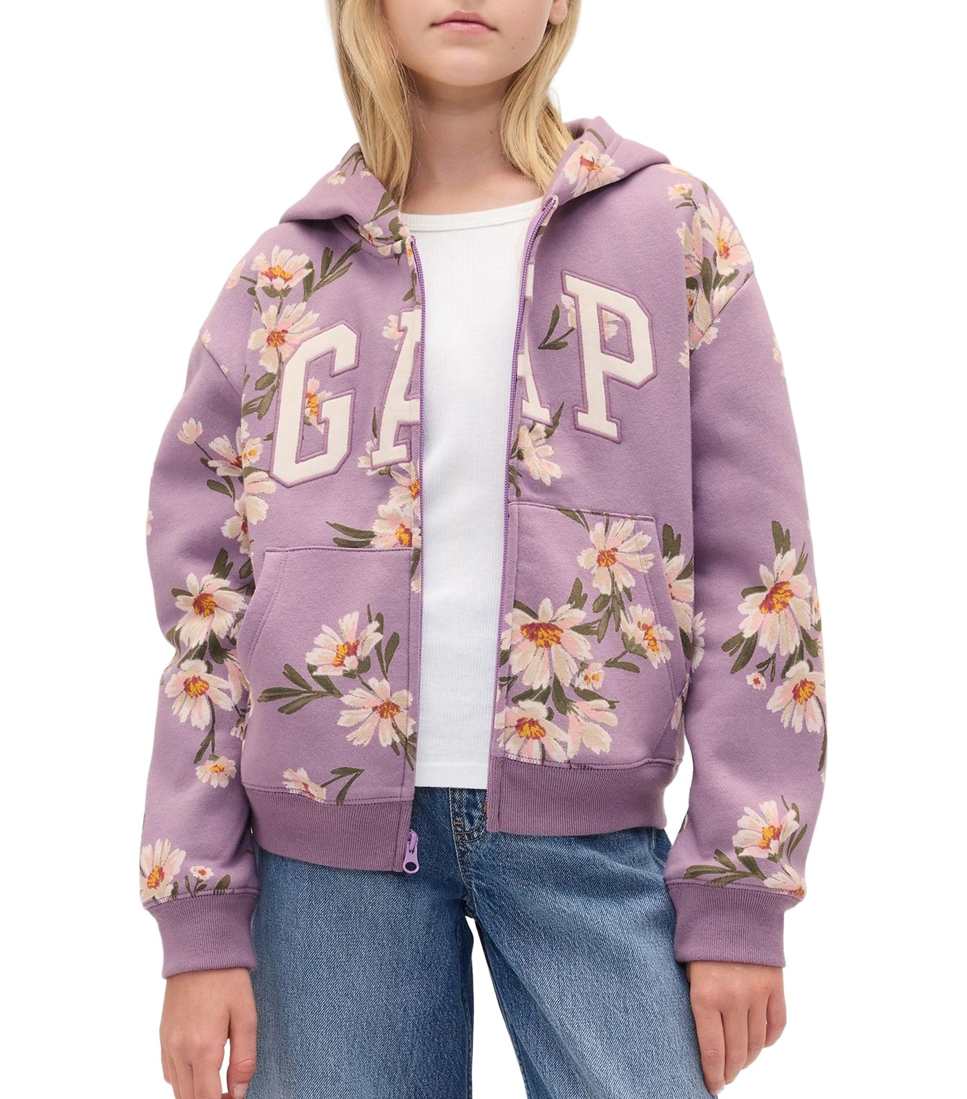 Relaxed Logo Zip Hoodie