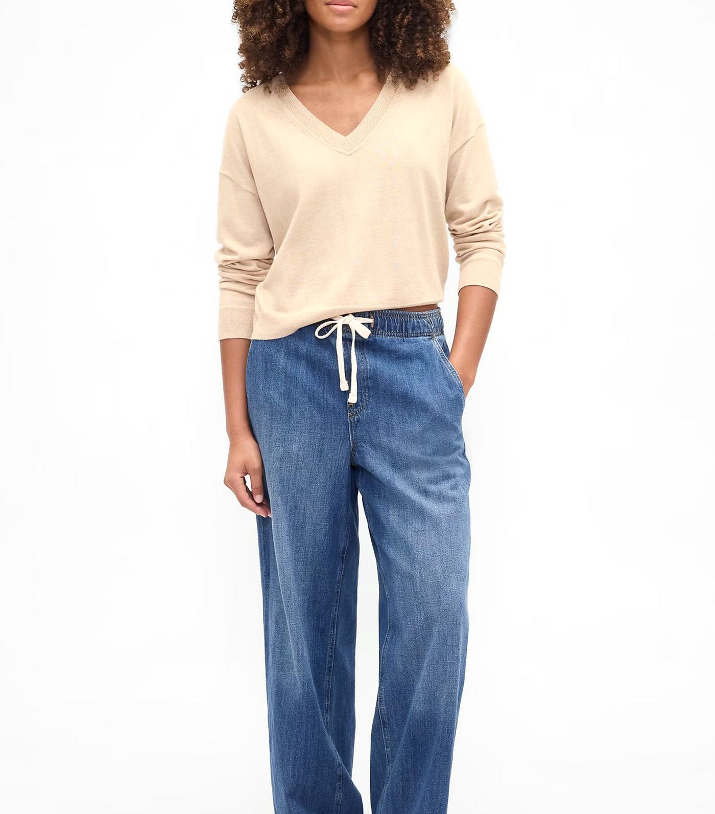 High Rise Easy Wide-Leg Jeans Dark Wash