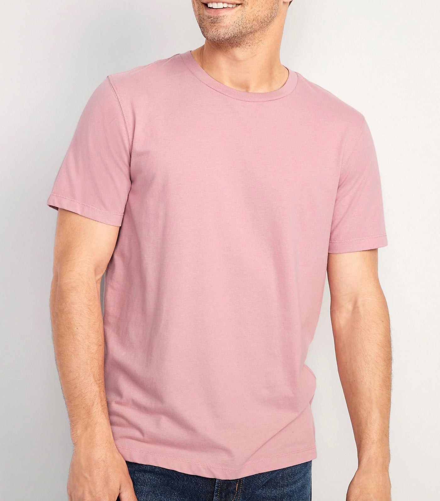 Soft-Washed Crew-Neck T-Shirt for Men Mauve Comfort