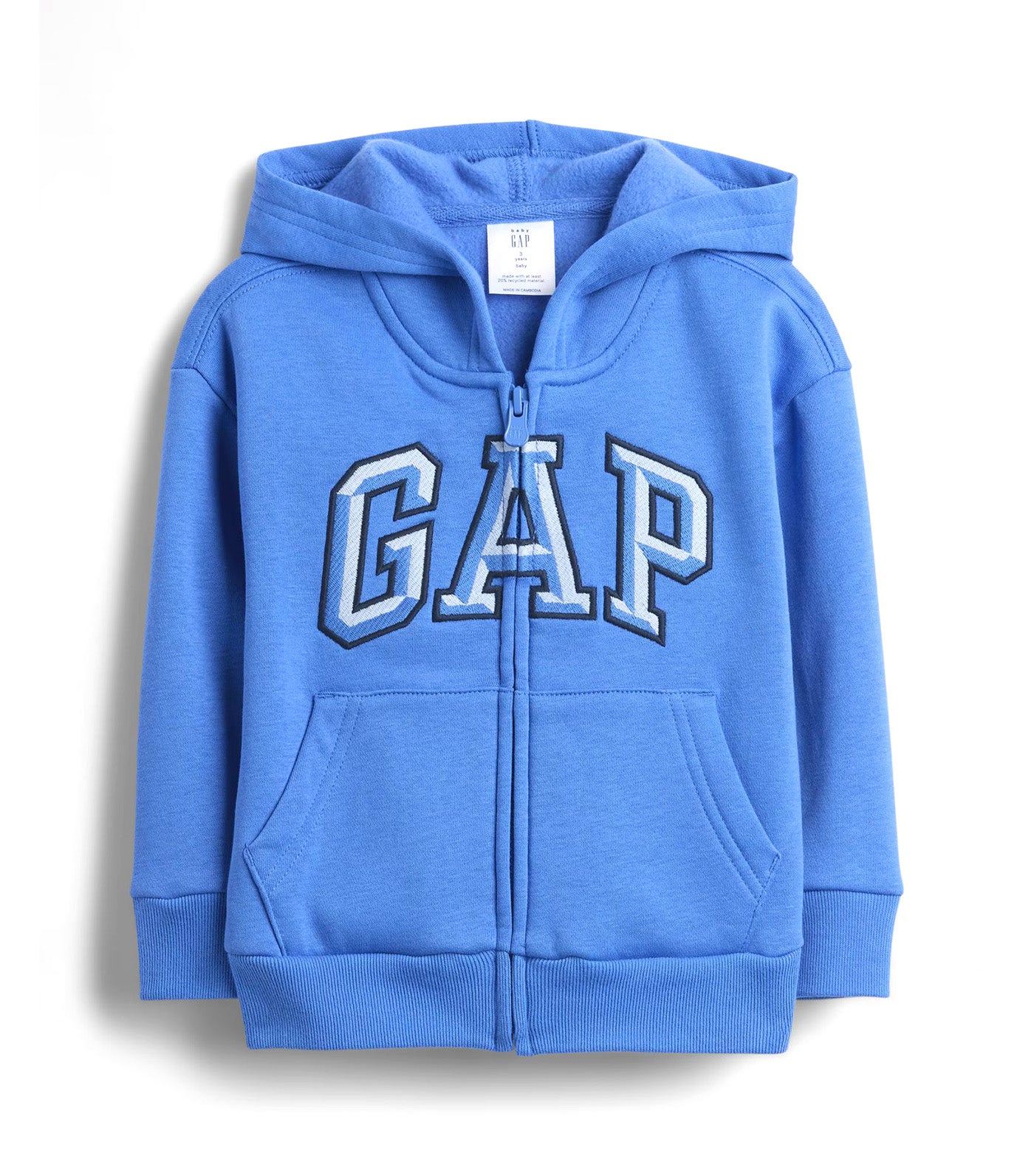 babyGap Relaxed Logo Print Zip Hoodie Belle Blue