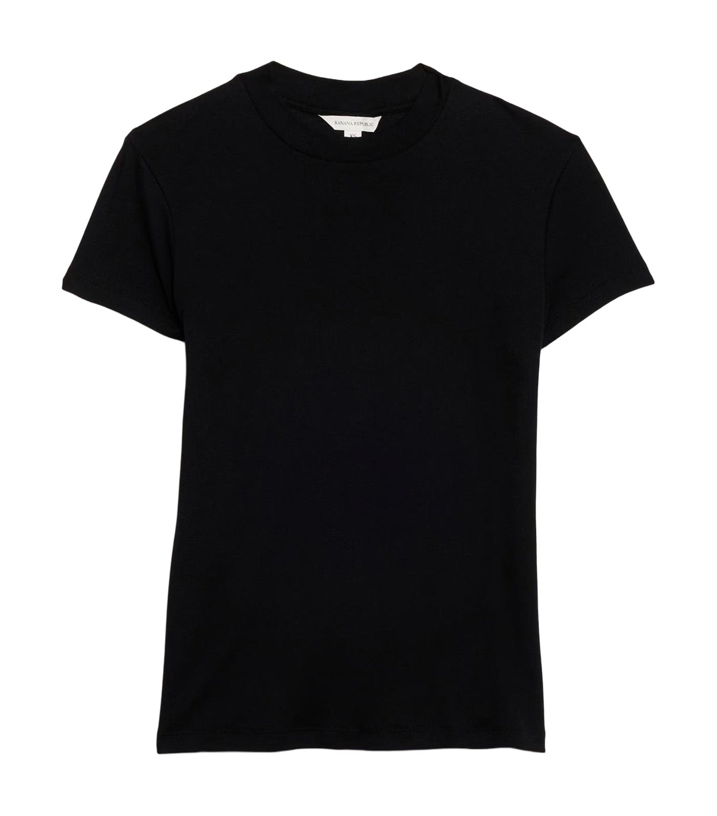 Baby Rib Cotton Mock-Neck T-Shirt