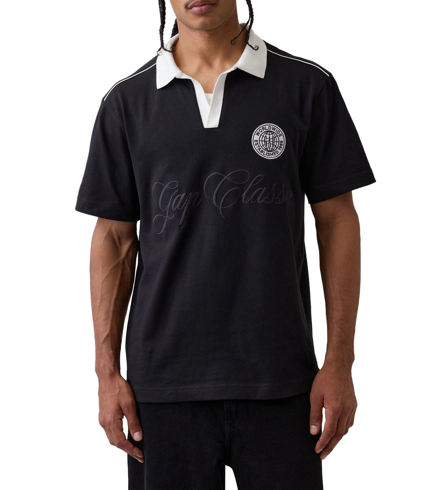Relaxed Logo Rugby Shirt Black
