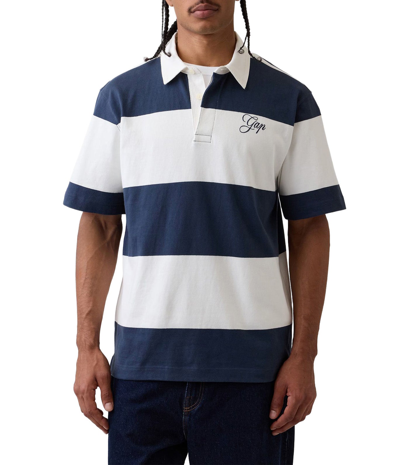 Relaxed Logo Rugby Shirt Vintage Navy
