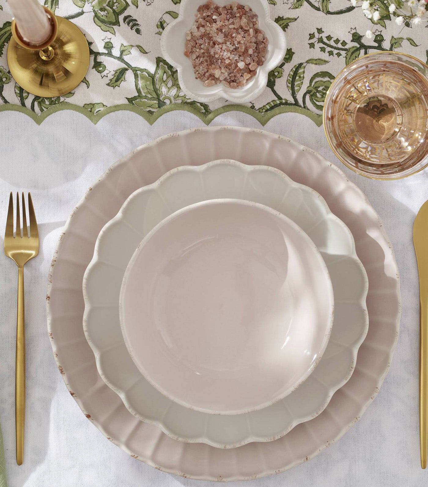 French Perle Scallop Dinnerware Collection Blush