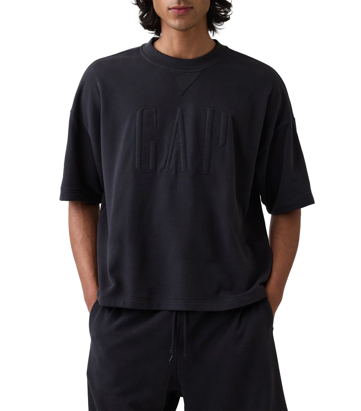 VintageSoft Terry Oversized Logo Sweatshirt Dark Navy