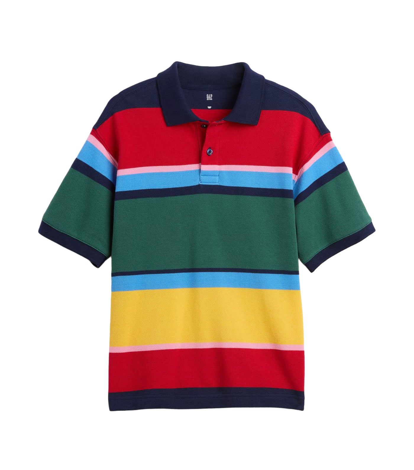 Relaxed Pique Polo Shirt Multi Stripe
