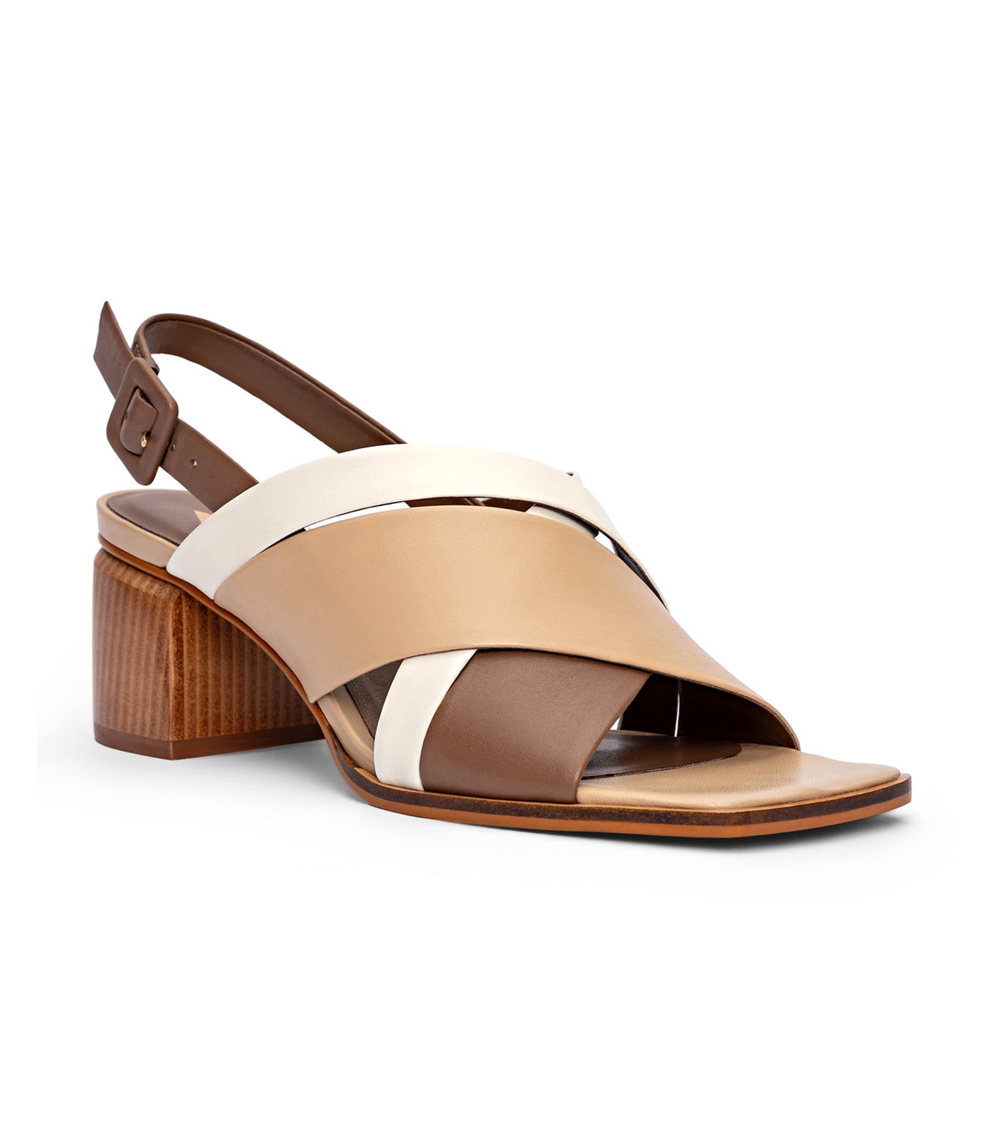 Two-Tone Heeled Sandals
