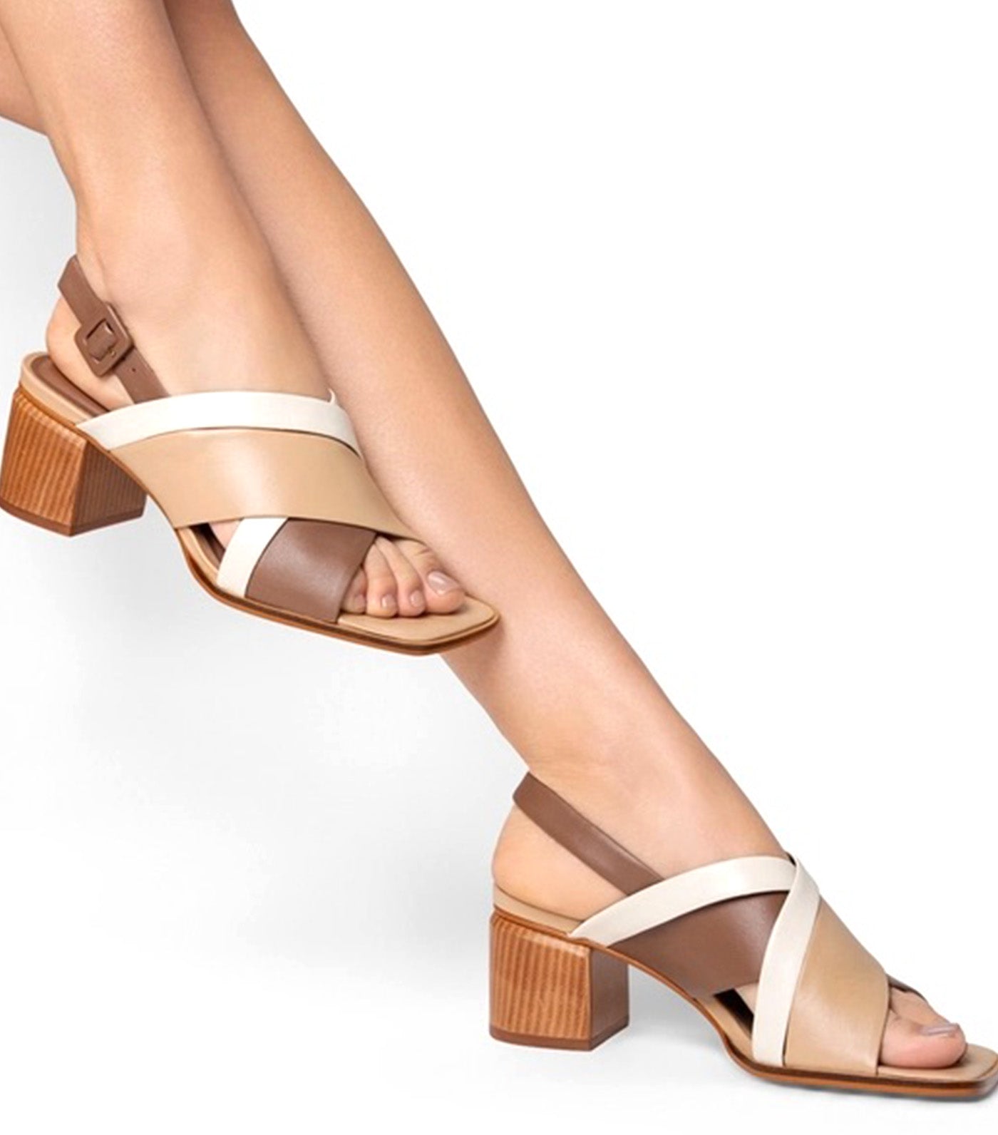 Two-Tone Heeled Sandals