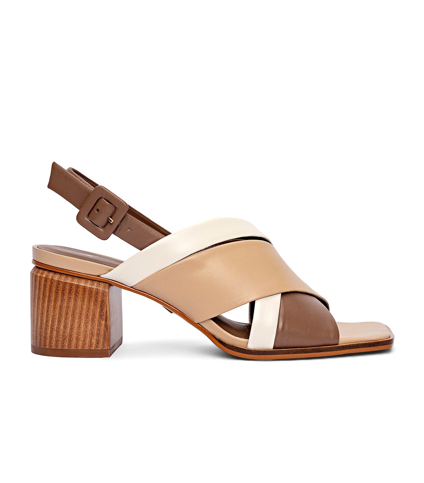 Two-Tone Heeled Sandals