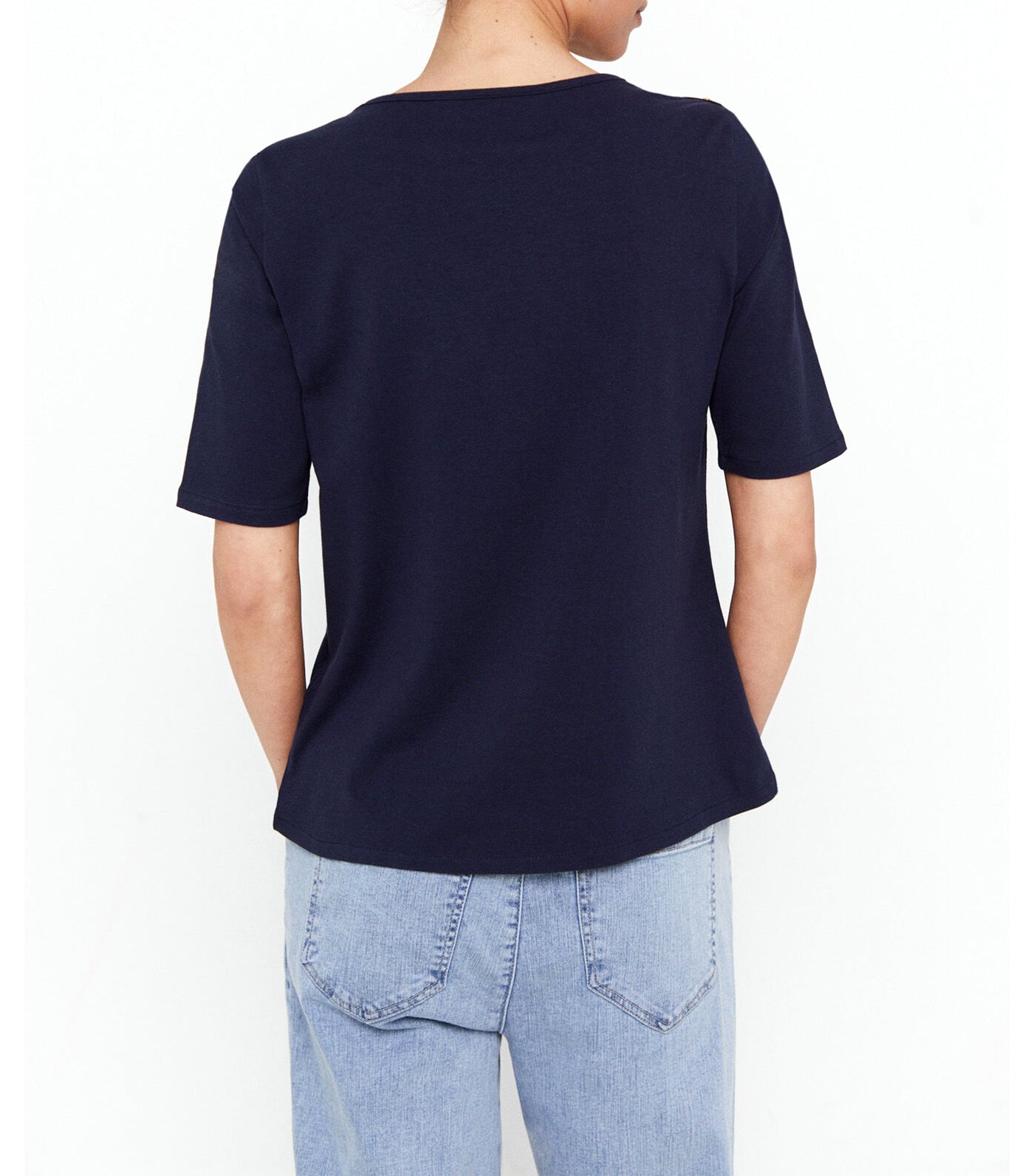Essential Boat Neck T-Shirt Navy