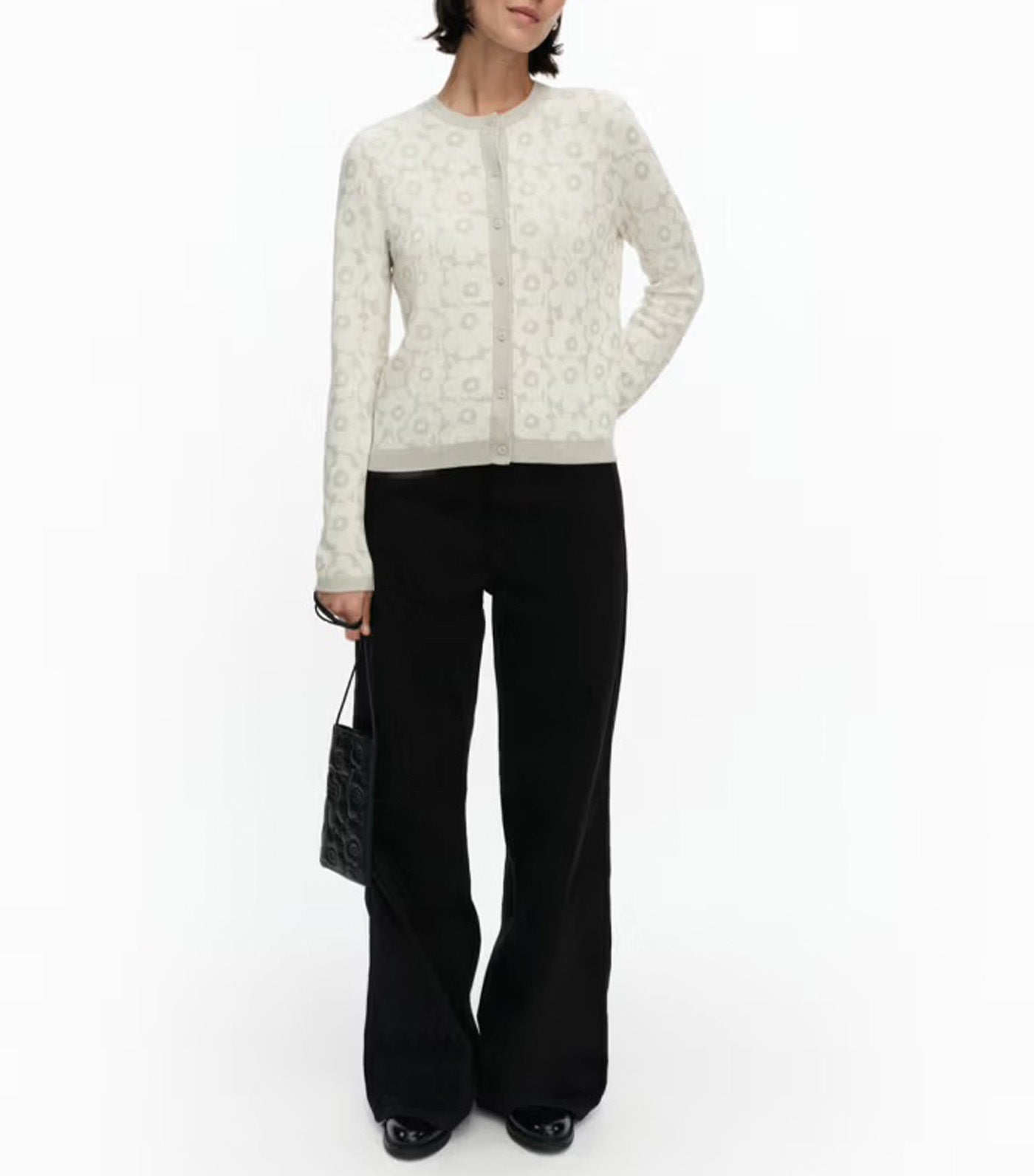 Arvaus Unikko Knitted Cardigan Off-White/Light Gray