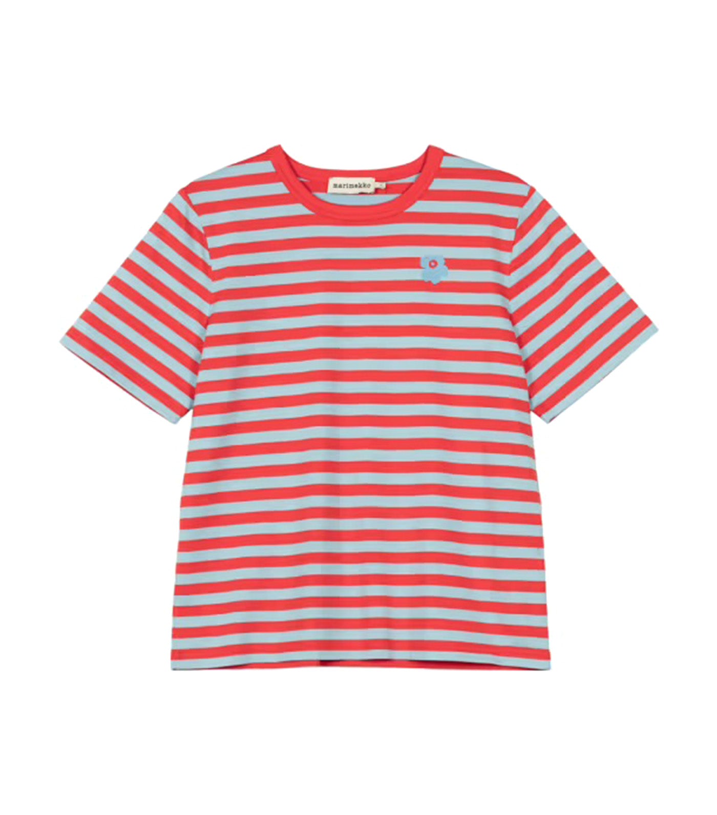 Tasaraita Unikko Kioski T-Shirt Red/Light Blue