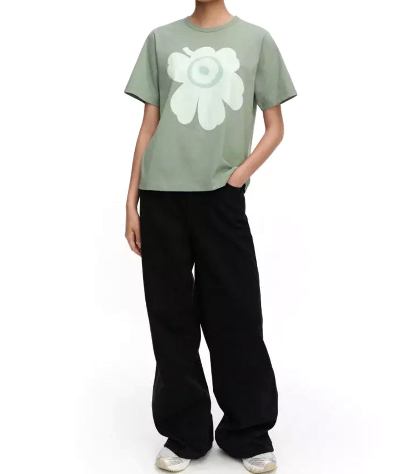 Ae Erna Unikko Placement Kioski T-Shirt Green/Light Green