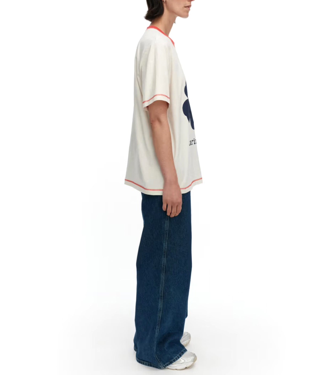 Tarttua Unikko Placement Kioski T-Shirt Off White/Navy/Red