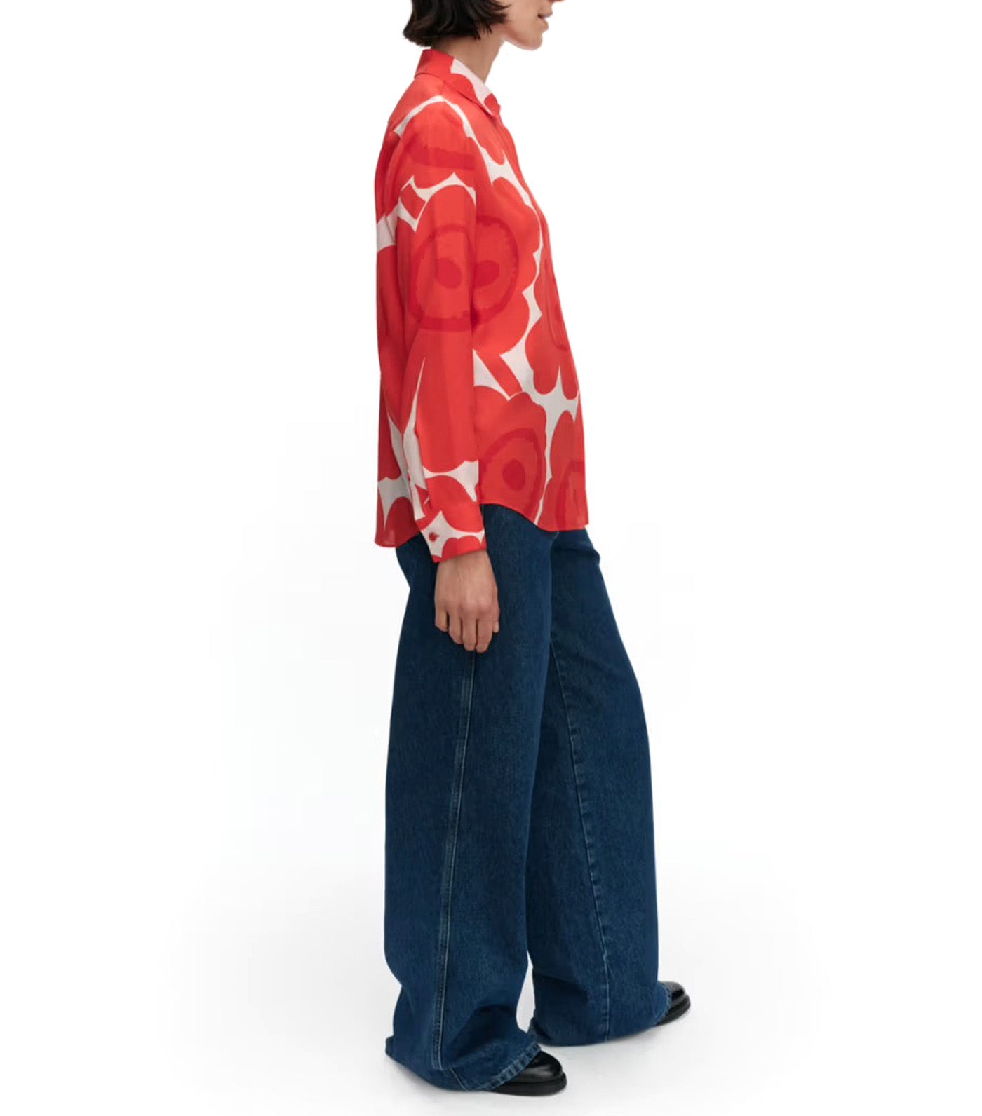 Maija Unikko Silk Shirt Red/Light Pink