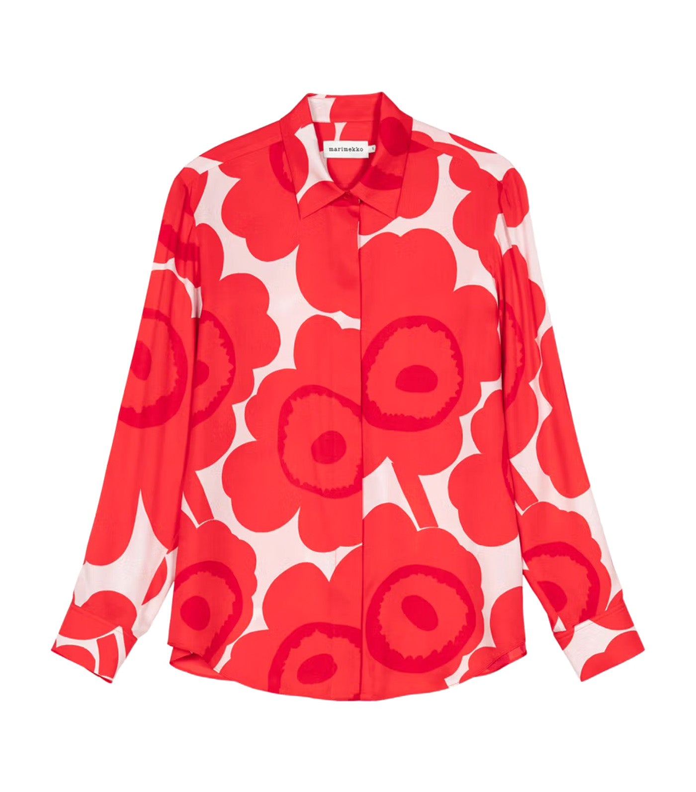 Maija Unikko Silk Shirt Red/Light Pink