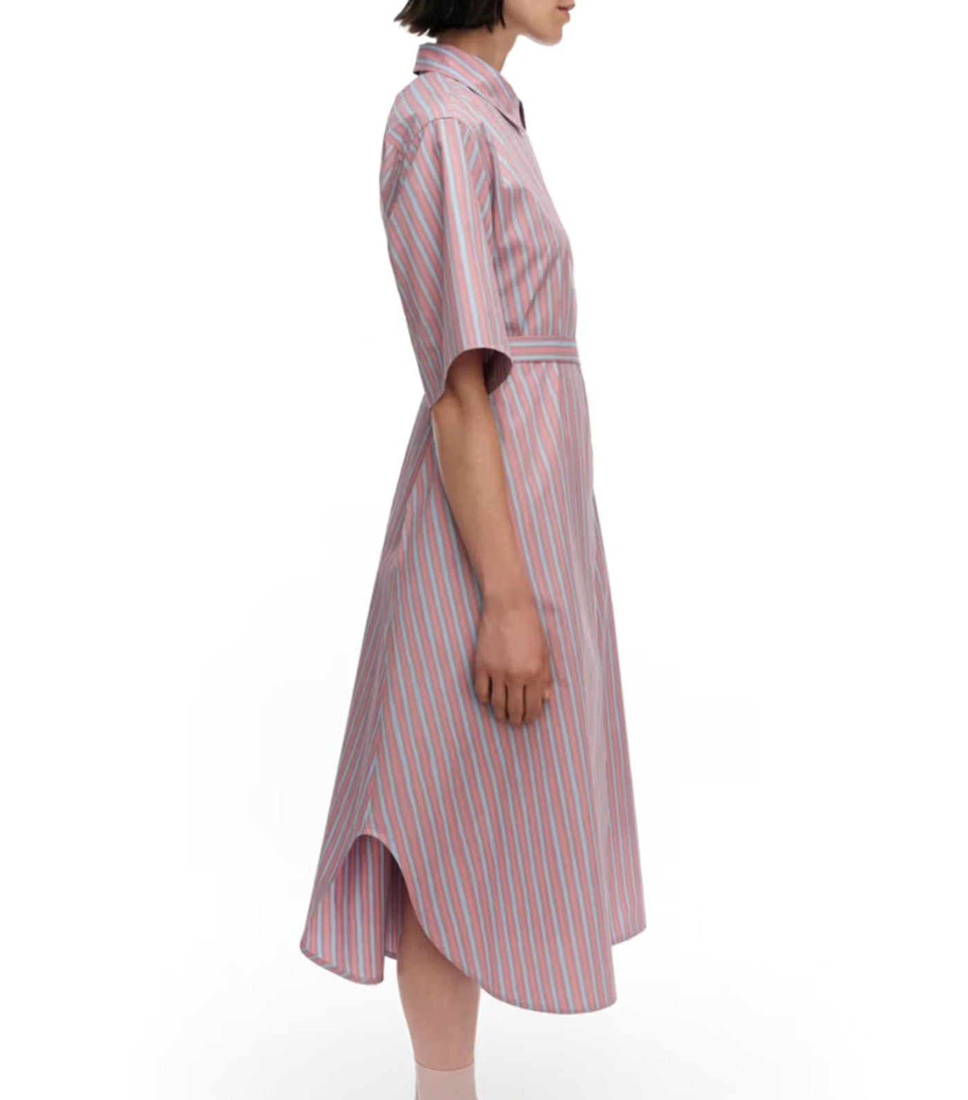 Paperi Piccolo Cotton Shirt Dress Light Pink/Light Blue