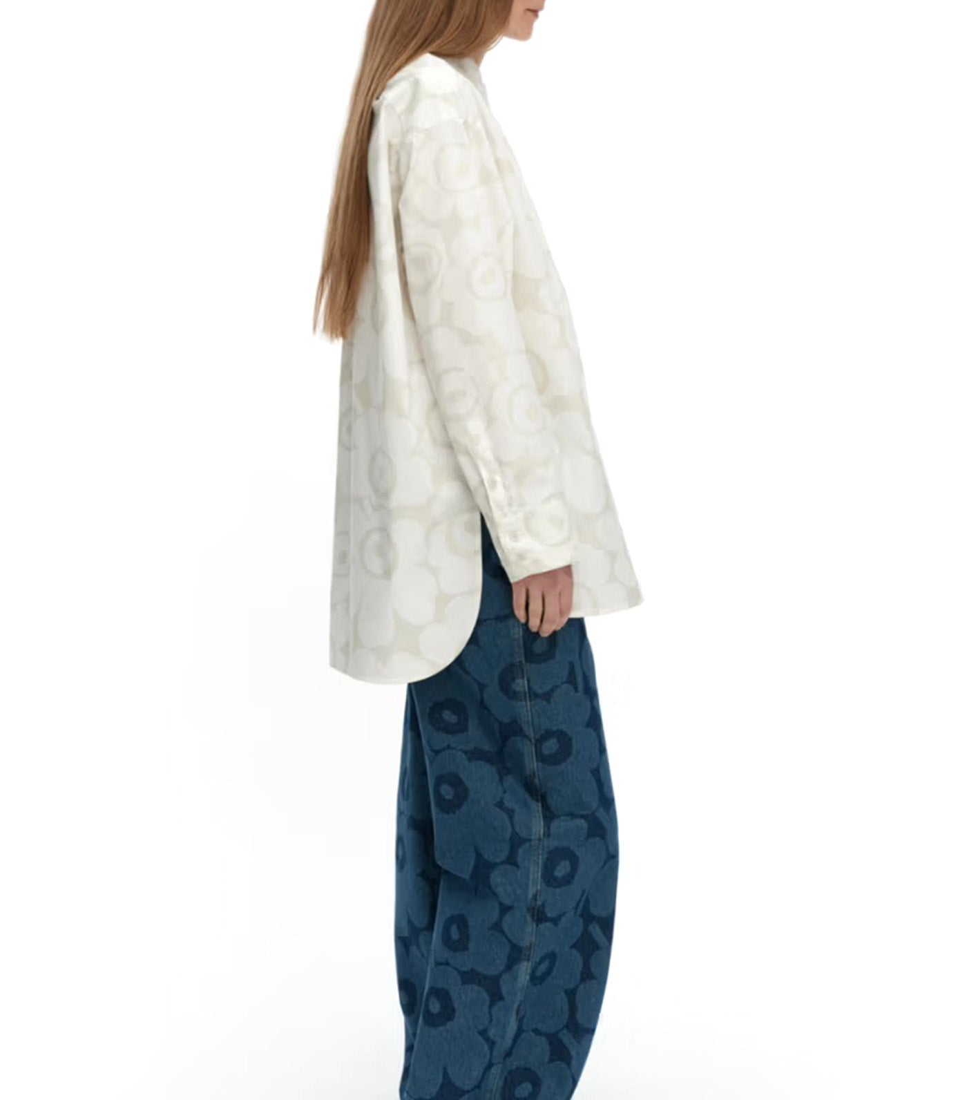 Kooste Unikko Cotton Shirt Off-White/Light Gray