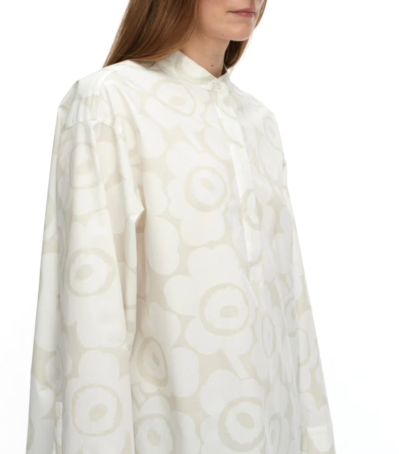 Kooste Unikko Cotton Shirt Off-White/Light Gray