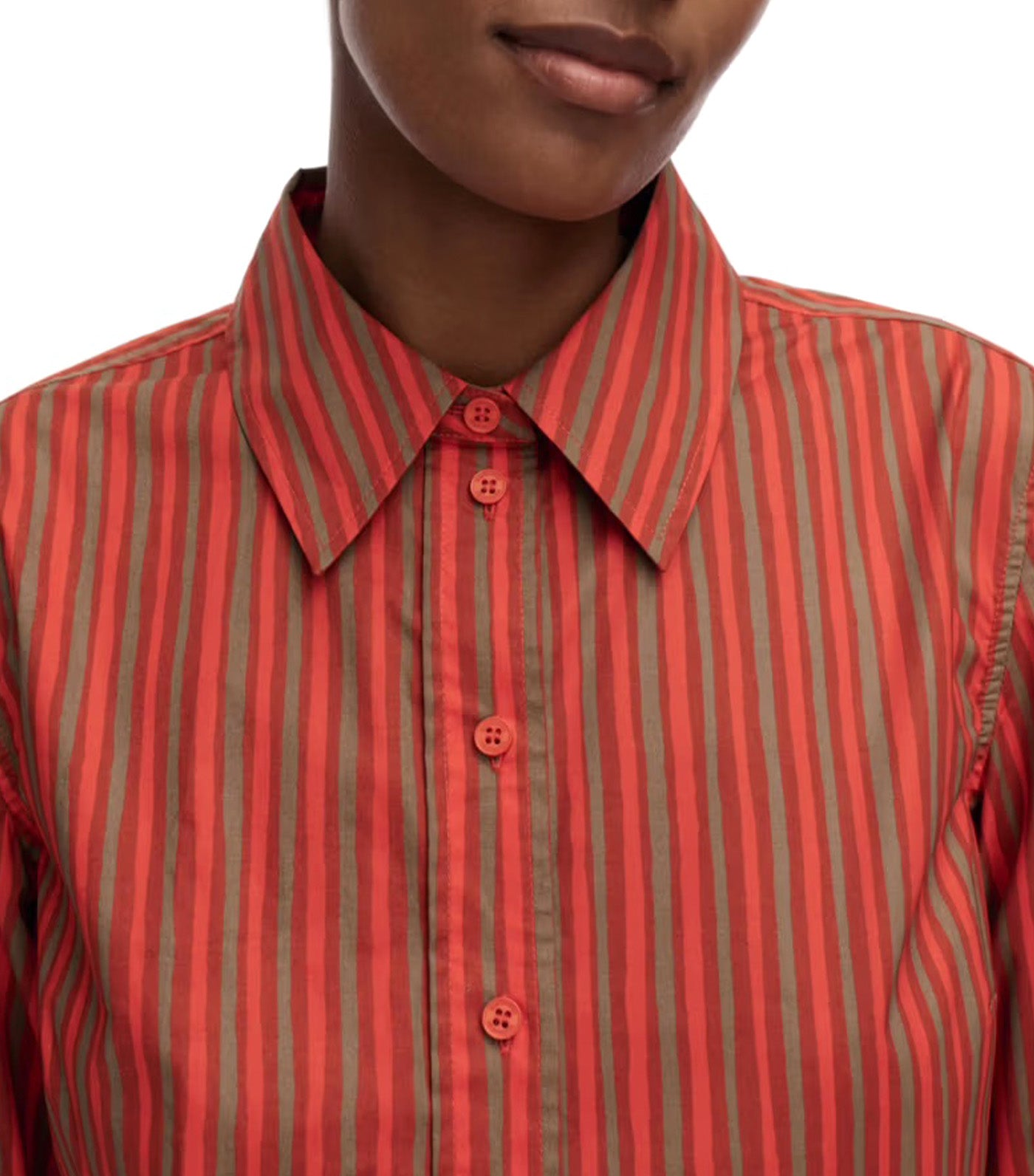 Innota Piccolo Cotton Shirt Dark Orange/Beige