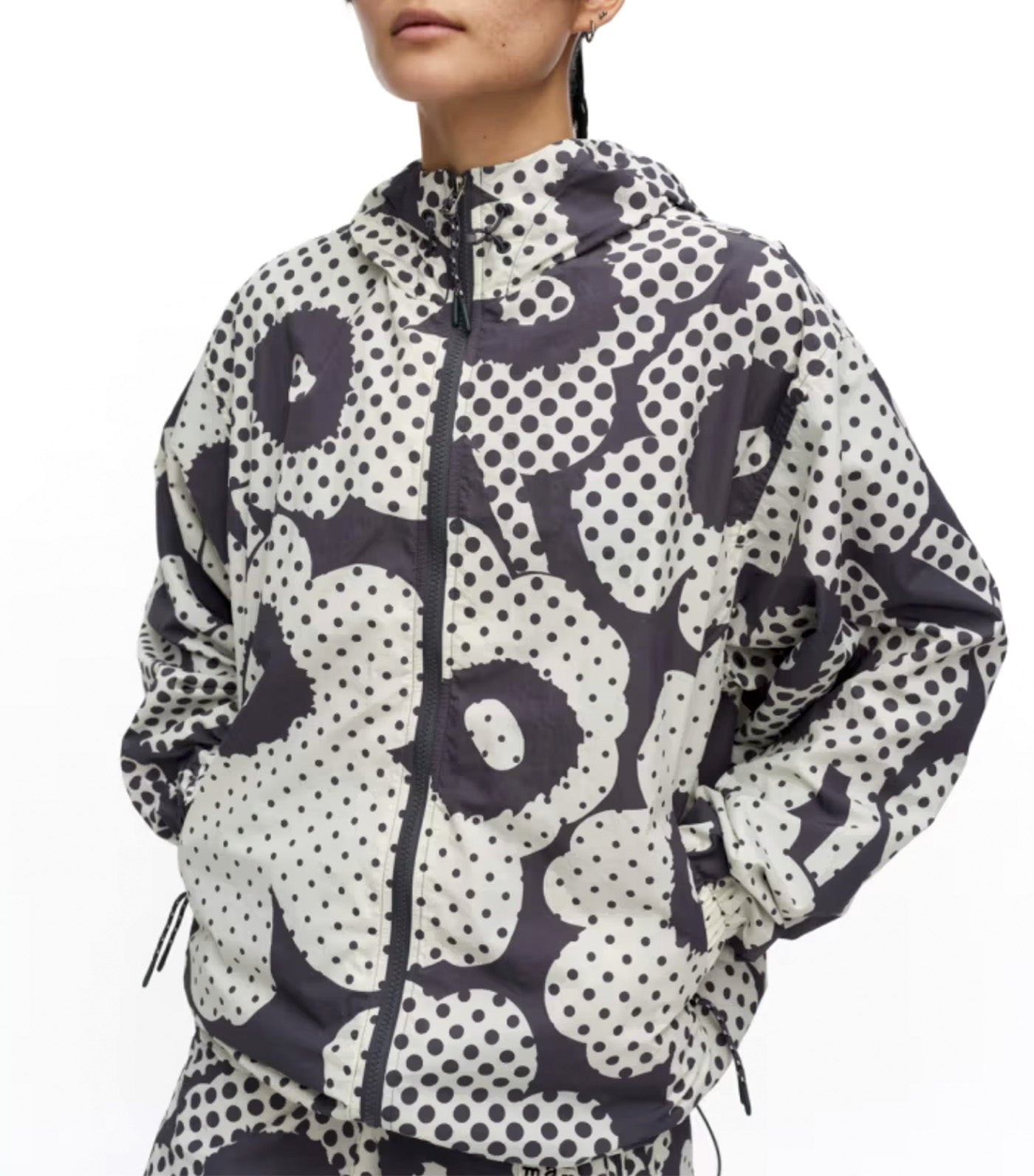 Sattuma Unikko Kioski Activewear Coat Dark Gray/Off White