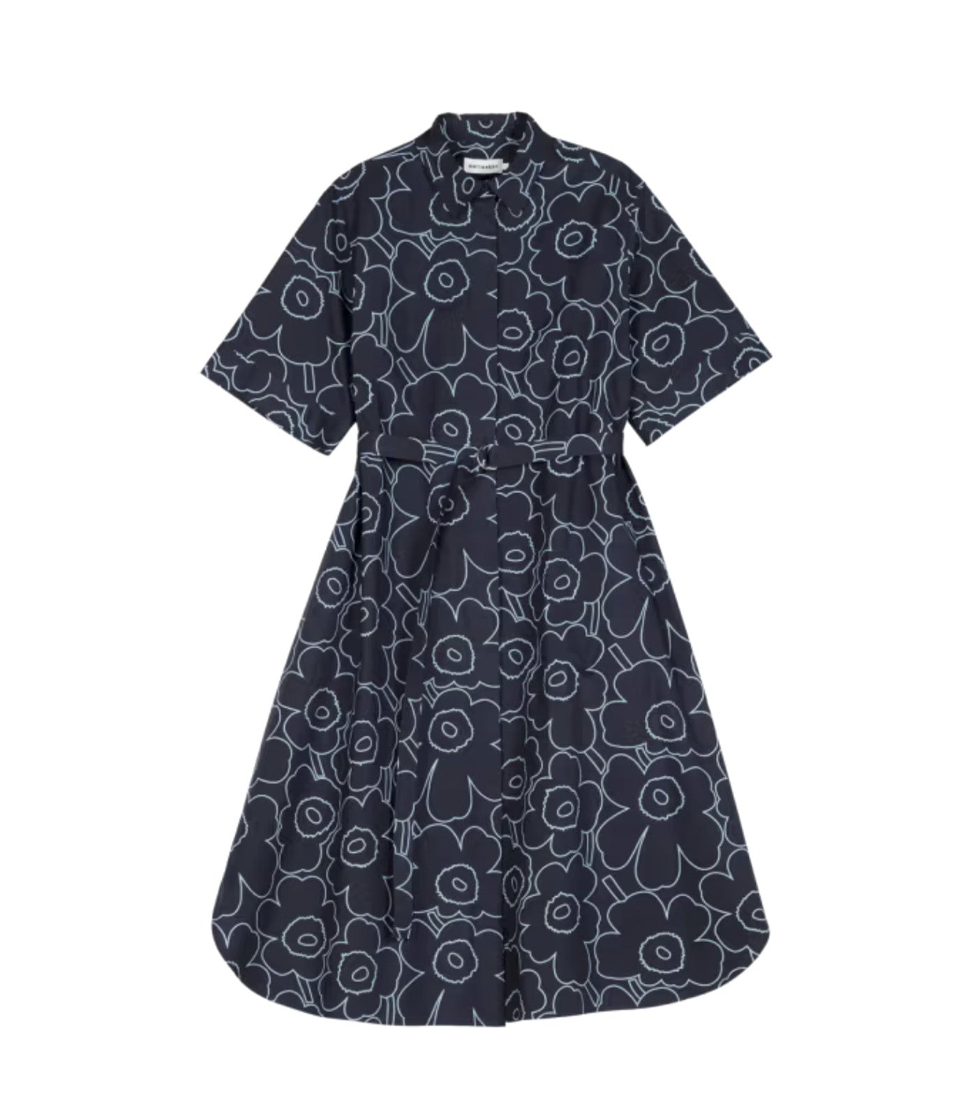 Popliini Piirto Unikko Dress Dark Blue/Light Blue