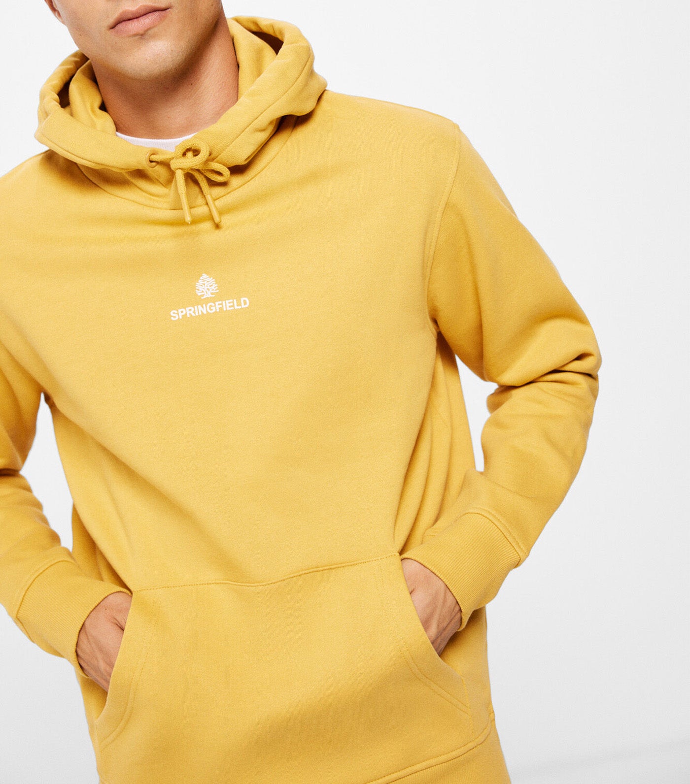 Plain Logo Hoodie Sweatshirt Mustard