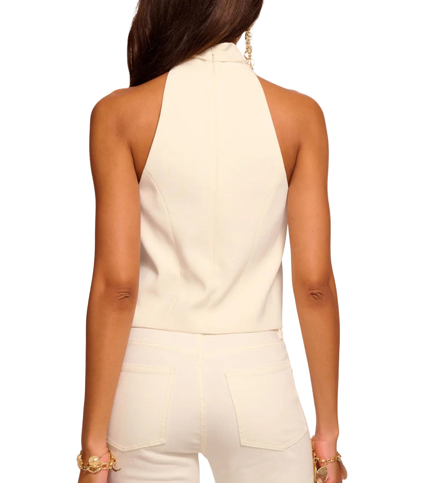 Andie Tailored Halter Top Ivory