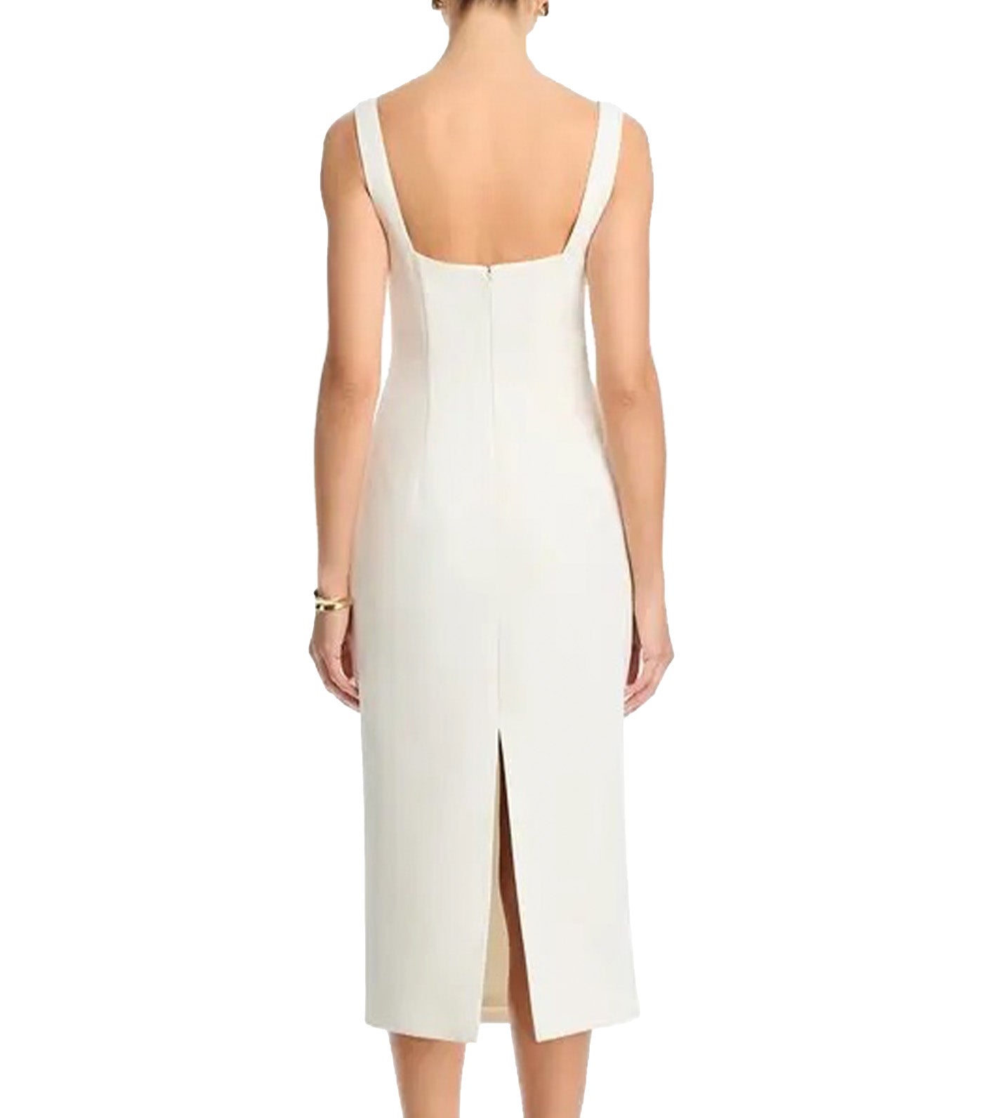 Barrie Floral Appliqué Sleeveless Midi Dress Ivory