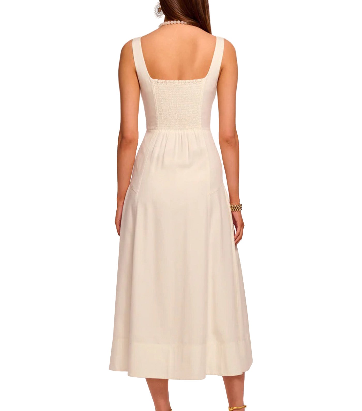 Moira Zip Front Midi Dress Ivory